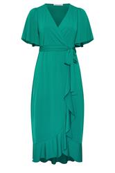 YOURS LONDON Curve Blue Ruffle Wrap Dress