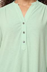 M&Co Green Textured Half Placket Shirt | M&Co 4