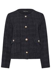 M&Co Navy Blue Boucle Button Up Jacket | M&Co 6