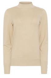 M&Co jersey de cuello alto con botones en marrón natural
