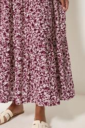 M&Co Purple Ditsy Floral Crinkle Maxi Skirt | M&Co 4