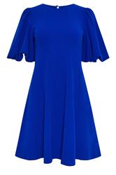 STAR Cobalt Blue Panelled Fit and Flare Dress