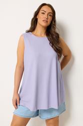 YOURS Plus Size Purple Soft Touch Swing Vest Top | Yours Clothing 3