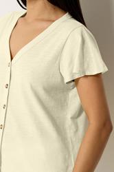 M&Co Petite Lemon Yellow Short Sleeve Cotton Shirt | M&Co 2