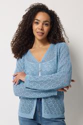 M&Co Blue Pointelle Detail Cardigan | M&Co  3