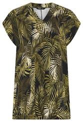 YOURS Plus Size Green Tropical Grown On Sleeve T-Shirt | Yours Clothing 5