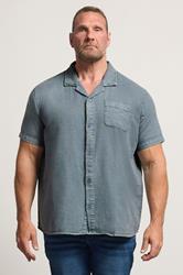 BadRhino Big & Tall Blue Acid Wash Cotton Shirt | BadRhino 1