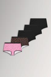 YOURSET 5 PACK Plus Size Black Chili Print Shorts  |Yours Clothing 3