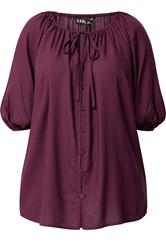 YOURS Curve Purple Button Through Tie Neck Top