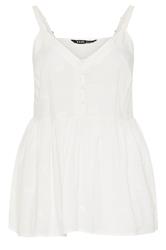YOURS Plus Size White Embroidered Floral Vest Top | Yours Clothing 5