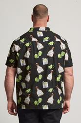 BadRhino Big & Tall Black Tequila Print Revere Shirt | BadRhino 2