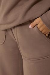 PixieGirl Petite Women's Mocha Brown Wide Leg Joggers | PixieGirl 4