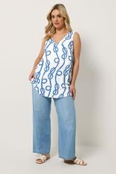 YOURS Plus Size White Swirl Cami Vest Top | Yours Clothing 1