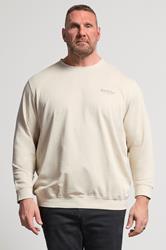 JACK & JONES Big & Tall Moonbeam White Printed Crew Neck Sweatshirt | BadRhino 3