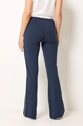 LTS Tall Women's Navy Blue Side Stripe Cotton Flared Leggings | Long Tall Sally 2