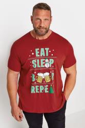BadRhino Big & Tall Red 'Eat Sleep Beer' Christmas T-Shirt | BadRhino 2
