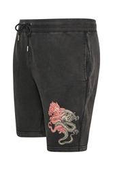 BadRhino Big & Tall Black Japanese Printed Jogger Shorts | BadRhino 5