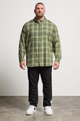 BEN SHERMAN Big & Tall Green Check Shirt | BadRhino 1