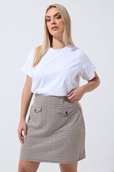 LIMITED COLLECTION Plus Size Beige Jacquard Mini Skirt | Yours Clothing 3