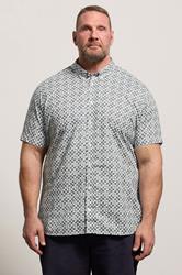 BEN SHERMAN Big & Tall Light Blue Geometric Print Shirt | BadRhino 3
