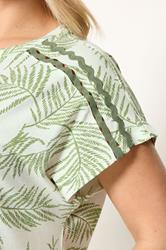 YOURS Plus Size Green Palm Tree Trim Detail T-Shirt | Yours Clothing 5