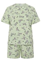 YOURS Plus Size Green Dalmatians Short Sleeve Pyjama Set | Yours Clothing 5
