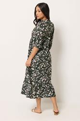 PixieGirl Petite Women's Khaki Green Camo Midi Dress | PixieGirl 2