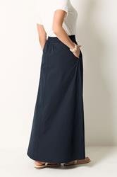 LTS Tall Women's Navy Blue Pull On Cotton Maxi Skirt | Long Tall Sally 2
