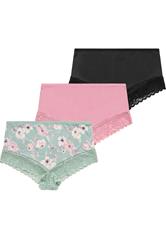 YOURSET 3 PACK Plus Size Pink Lace Trim Full Briefs | Yours Clothing 3