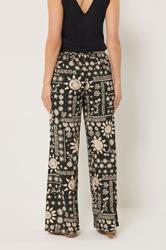 LTS Tall Women's Black Tropical Print Wide Leg Trousers | Long Tall Sally 2