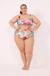 YOURS Plus Size Pink Mixed Tropical Wired Bikini Top | Yours Clothing 1