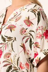 YOURS Plus Size White Floral Button Up | Yours Clothing 4