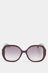 Brown Chain Oversized Sunglasses | Yours Clothing 3