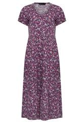 M&Co Berry Purple Ditsy Floral Cotton Tiered Maxi Dress | M&Co 5