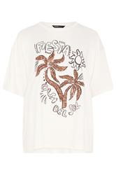 YOURS camiseta extragrande blanca adornada