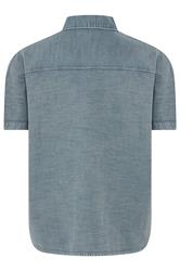 BadRhino Big & Tall Blue Acid Wash Cotton Shirt | BadRhino 7
