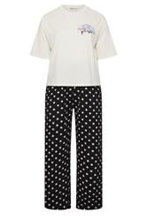 YOURS Plus Size Ivory White 'Girls Night' Polka Dot Pyjama Set | Yours Clothing 7