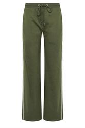 LTS Tall Women's Khaki Green Pipe Wide Leg Trousers | Long Tall Sally 7