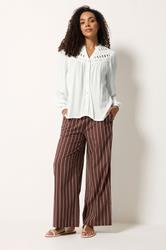 M&Co White Crochet Long Sleeve Blouse | M&Co 1