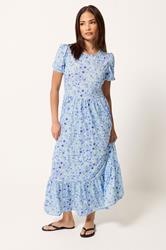 PixieGirl Petite Blue Floral Maxi Dress | PixieGirl 1