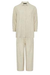 EVANS Curve Set Natural Brown Stripe Shirt & Trouser | Evans 7