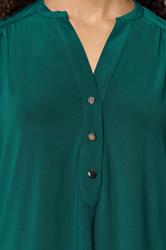 M&Co Green Half Placket Collarless Shirt | M&Co 4