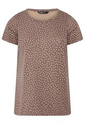 YOURS Plus Size Natural Spot Print Short Sleeve Top | Yours Clothing 5