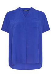 EVANS blusa azul utilitaria de manga corta