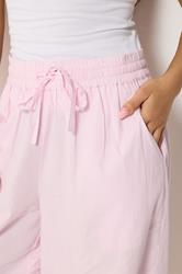 PixieGirl Petite Women's Pink Cotton Poplin Barrel Leg Trousers | PixieGirl 4