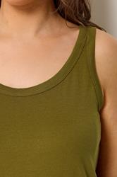 YOURSET Plus Size 2 Pack Red & Olive Green Core Vest Tops | Yours Clothing 7