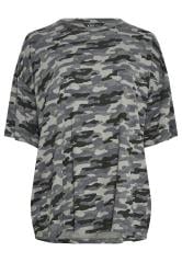 LIMITED COLLECTION Plus Size Grey Camo Print T-Shirt