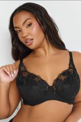 M&Co 2 PACK Purple & Black Floral Lace Trim Bra | M&Co 2
