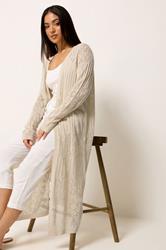 M&Co Petite Natural Brown Pointelle Longline Cardigan | M&Co 3