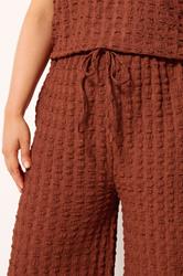 YOURS Plus Size Rust Orange Bubble Textured Cropped Trousers | Yours Clothing 4